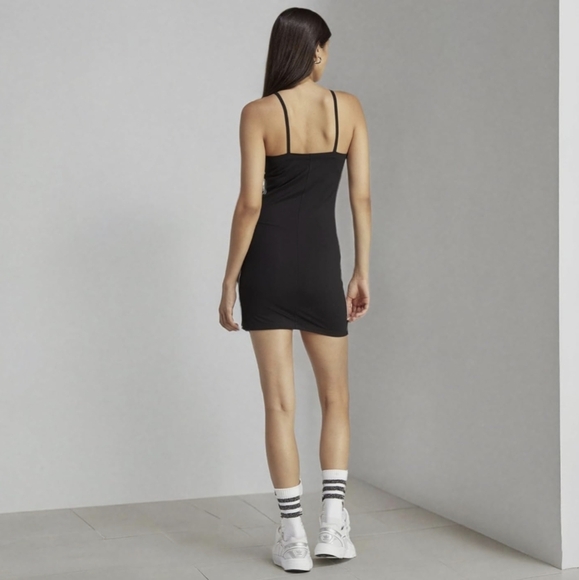 Adidas Originals Lifestyle Mini Black Dress 3 stripe, Cotton Elastane Size S - Picture 13 of 13
